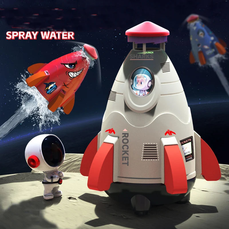 Flying Rocket Sprinkler Water Toy for Backyard Fun