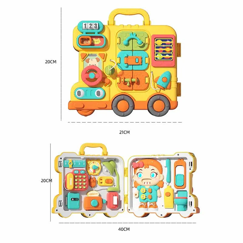 Montessori Busy Board – Travel Sensory Skills Toy
