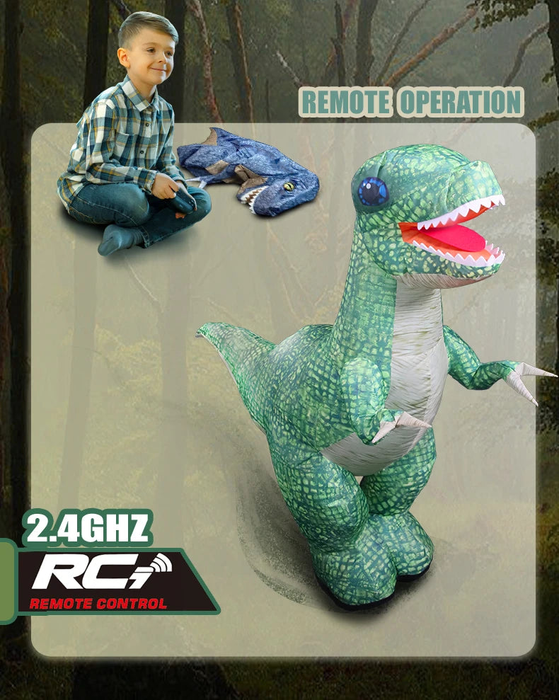 Extra Large Remote Control Tyrannosaurus Rex - Walking, Screaming, Inflatable Dinosaur Toy – Features | Toki Toy Box