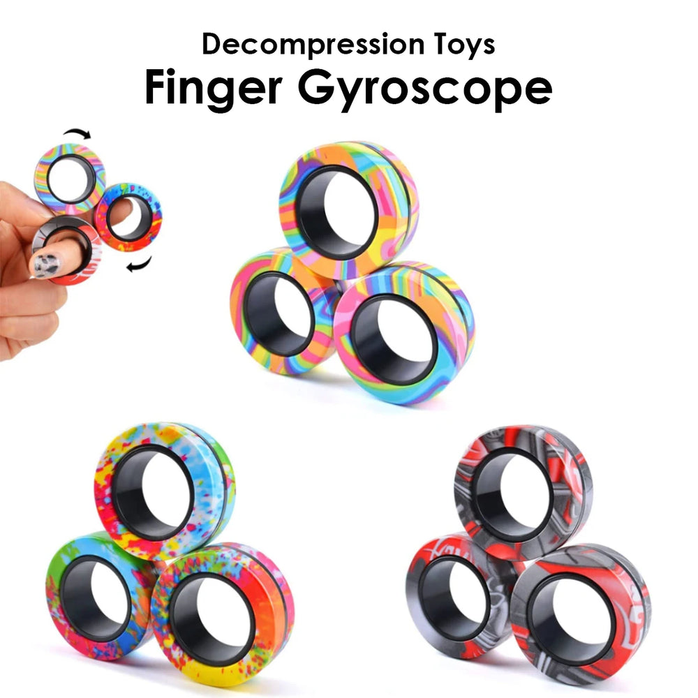 Magnetic Fidget Rings Set | Focus & Stress Relief Toy