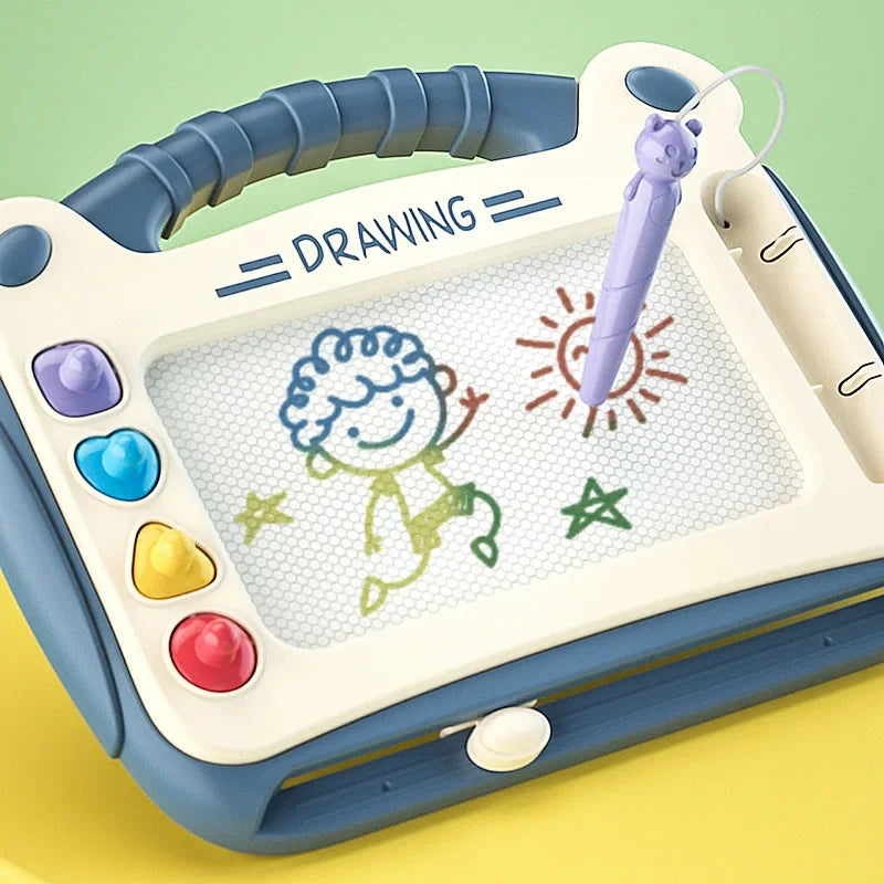 Close-up of the magnetic stylus and stamp shapes