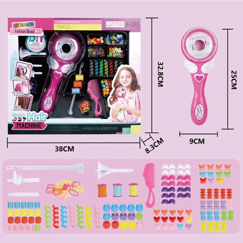 Children'S Magic Hair Braid Modeling Toy Set Girl Tie Hair Creative Makeup Automatic Hair Braid Braiding Electric Diy Tools