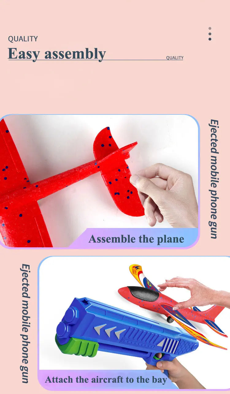 Foam Plane Launcher Set – Long Range Outdoor Fun for Kids