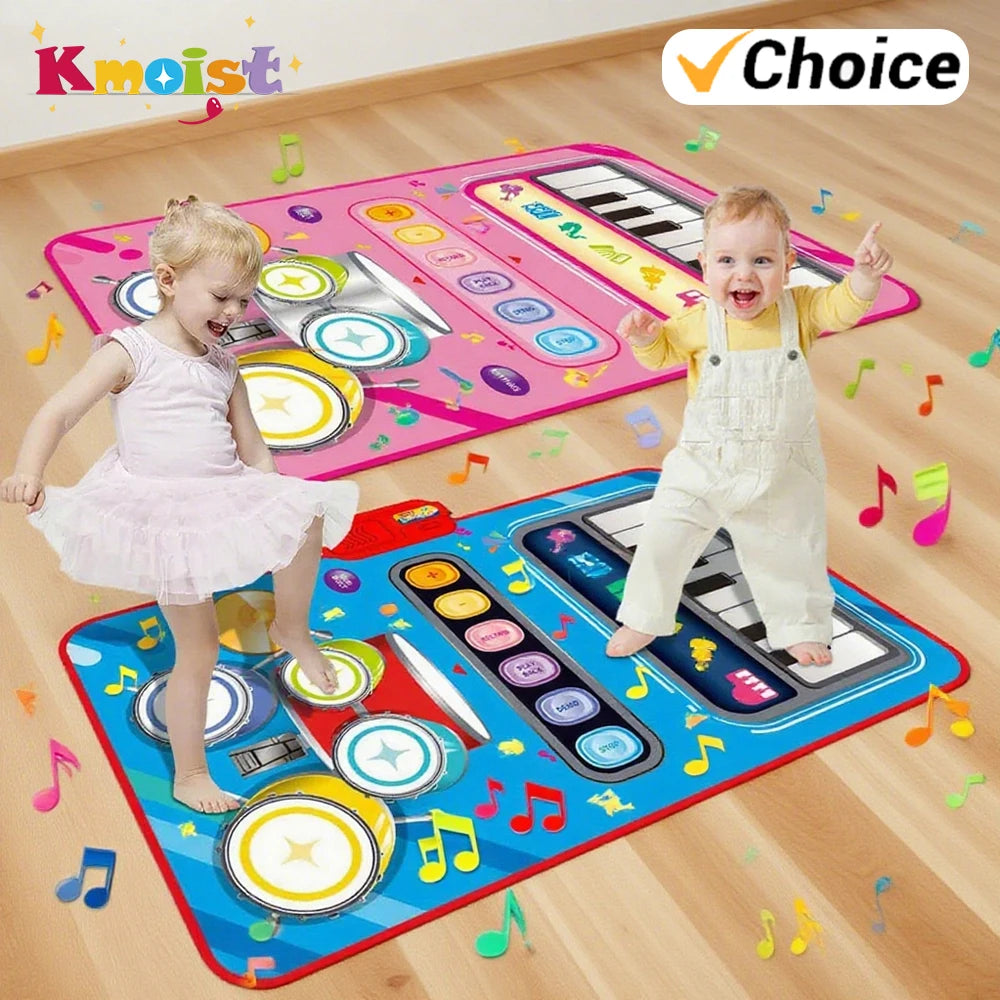 2-in-1 Piano Drum Play Mat Musical Floor Toy | Toki Toy Box