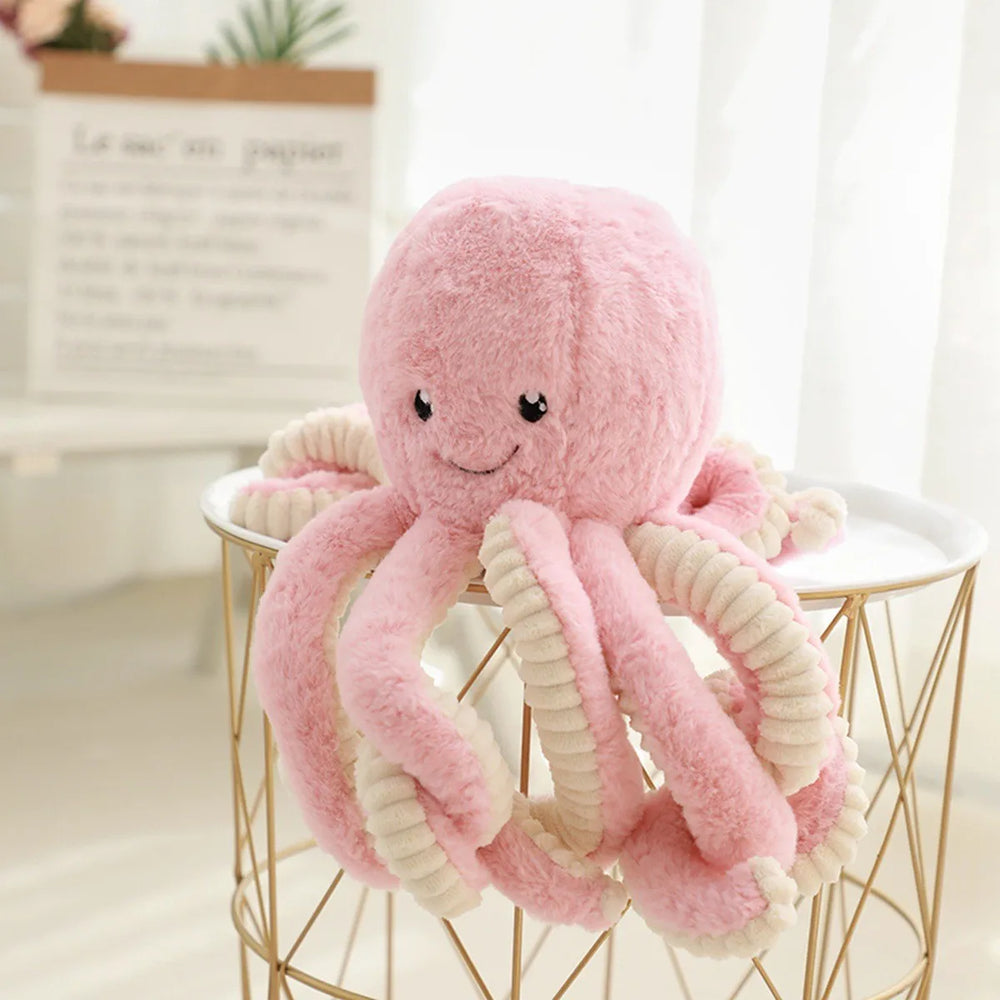 Soothing Octopus Plush Pillow – Baby Comfort Toy | Toki Toy – Side View | Toki Toy Box