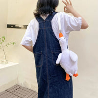 Cute Duck Crossbody Bag for Women – Plush White Goose Shoulder Bag