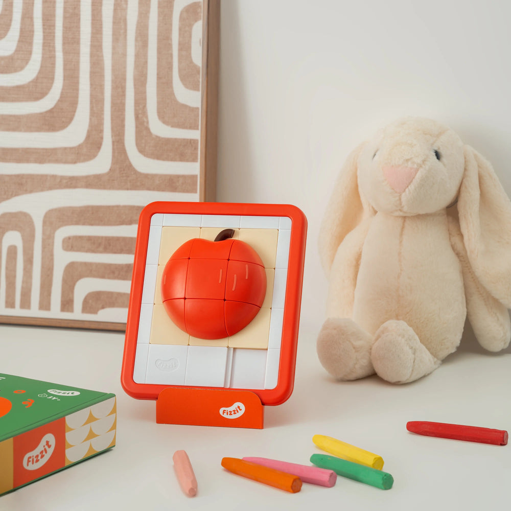 3D Apple Sliding Puzzle – Brain Game for Kids