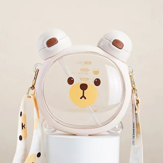 Cute Bear Straw Water Bottle – 750ml Kids Cup - Toki Toy Box