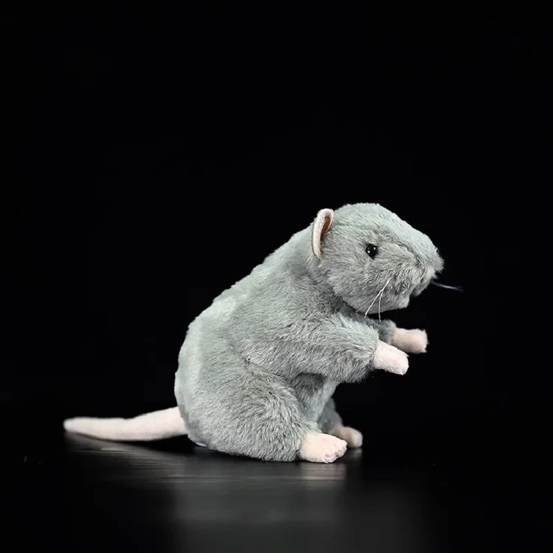 Realistic Gray Mouse Plush Toy for Animal Lovers