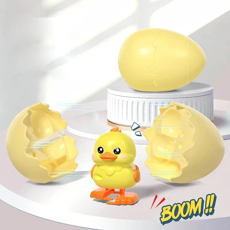 Walking Egg Duck – Wind-Up Desk Toy & Cute Fidget Companion – Side View | Toki Toy Box