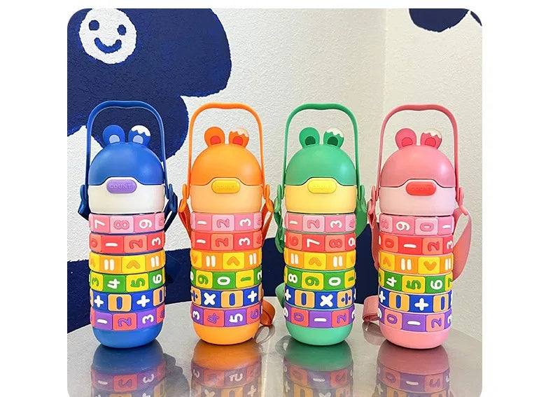 Kids Thermal Water Bottle – Digital Puzzle Straw Cup - Toki Toy Box