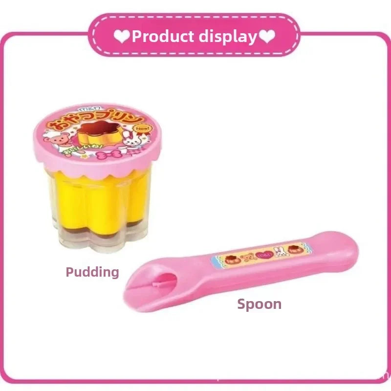 All pieces included in the pudding feeding play set