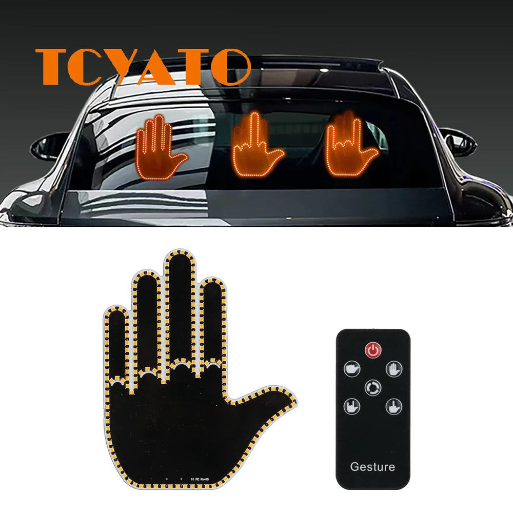 LED Middle Finger Car Light Remote Control | Toki Toy Box