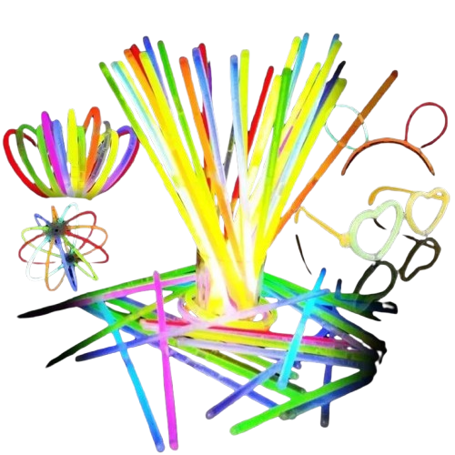 Colorful Glowing Matchstick Man Dance Props – with Glasses & Noise Makers