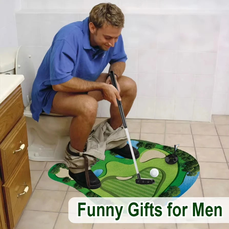 Toilet Golf Set – Bathroom Putting Green Gag Gift