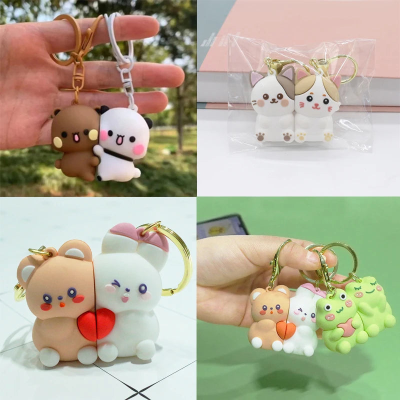Magnetic Panda Couple Keychain – Cute Backpack Charm – In Use | Toki Toy Box