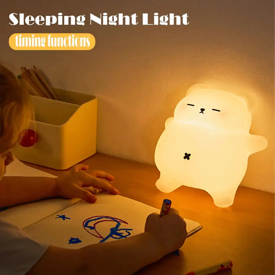 Cute Bear Night Light – Soft Glow Sleep Lamp for Kids - Toki Toy Box