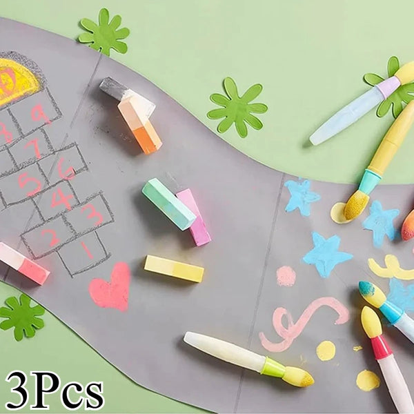 Sponge Chalk Brushes – 3-Pack Outdoor Art