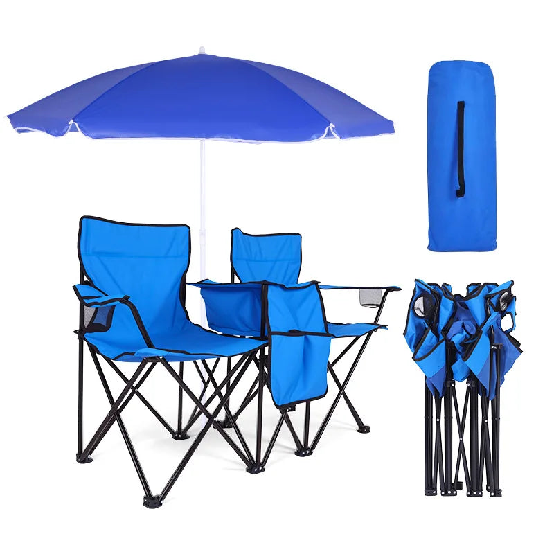 DuoShade Folding Chair – 2-Seater with Sun Cover – Side View | Toki Toy Box