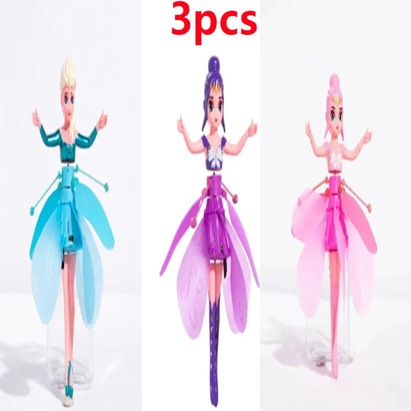 Flying Princess Helicopter Doll – Gesture LED Toy – Size Reference | Toki Toy Box
