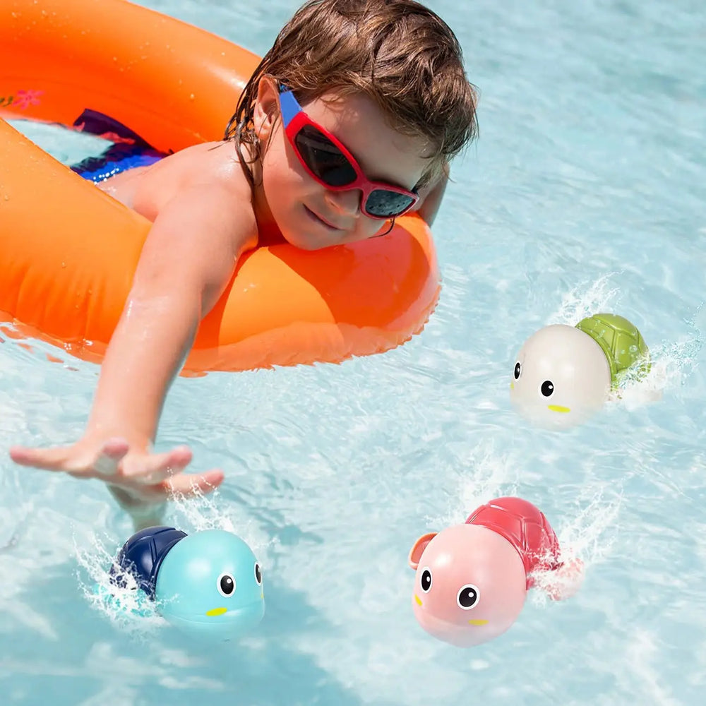 Wind-Up Swimming Turtle Bath Toys – 3 Pack for Kids