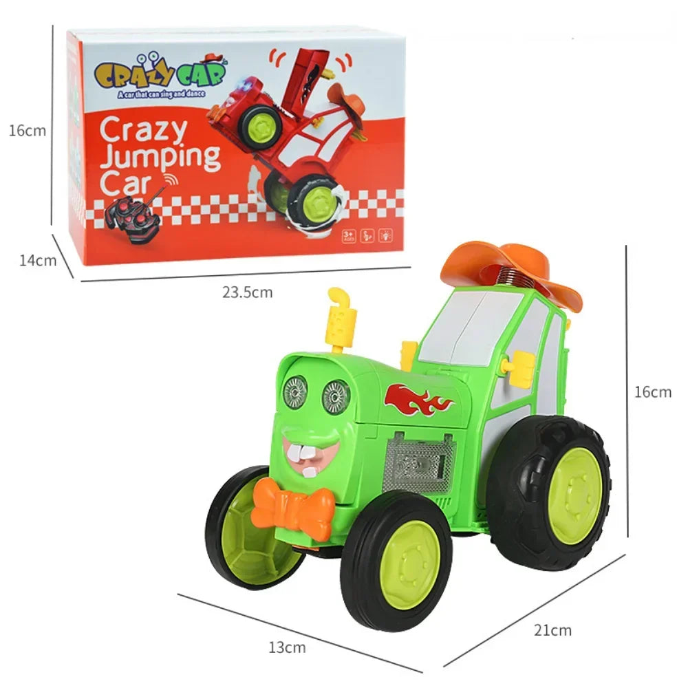 Red, green and blue colour options of the RC stunt car
