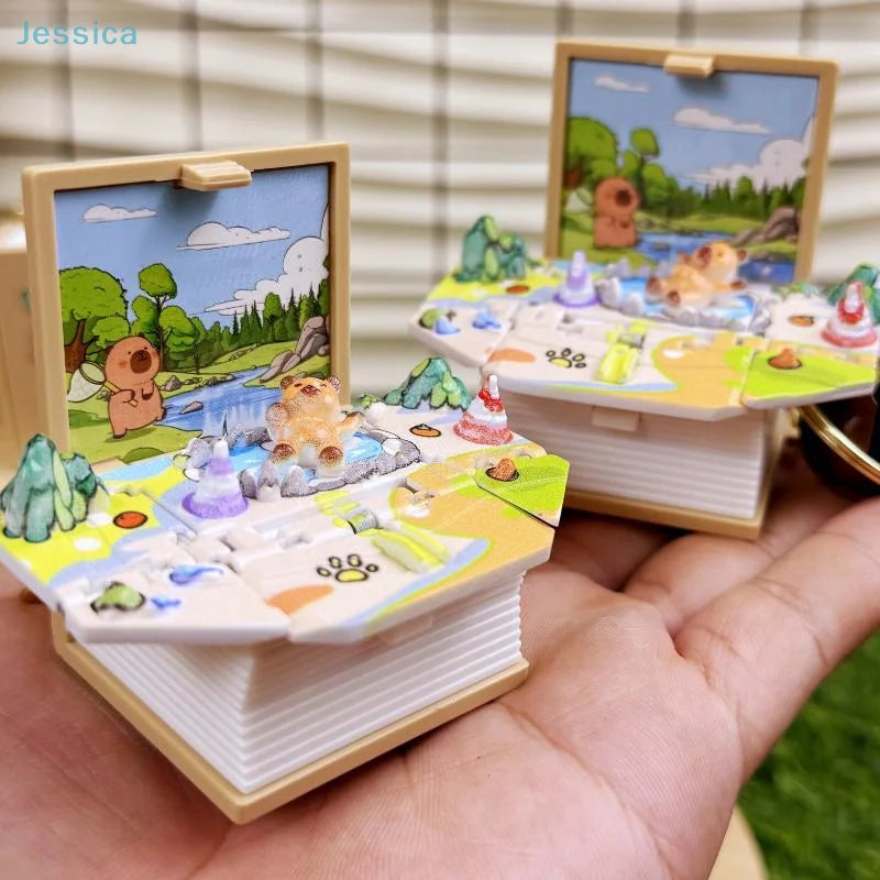 Capybara Mini Flip Book Keychain – Cute Pocket Toy – Cute Keychain | Toki Toy Box