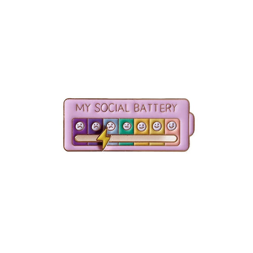 Social Battery Mood Pin – Funny Outfit Badge | Toki Toy Box - Toki Toy Box