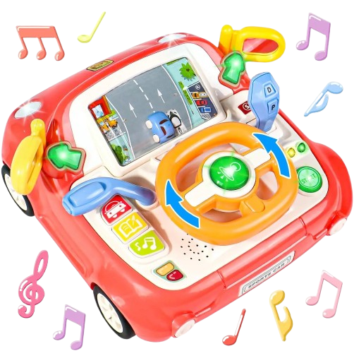 Baby Musical Steering Wheel Toy – Interactive Car Seat Toy for Sensory Play & Motor Skill Development