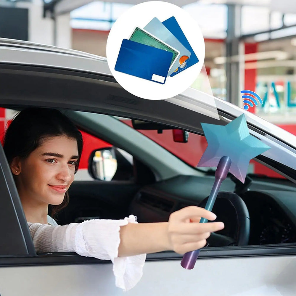 Star-shaped tap-to-pay wand for contactless cards