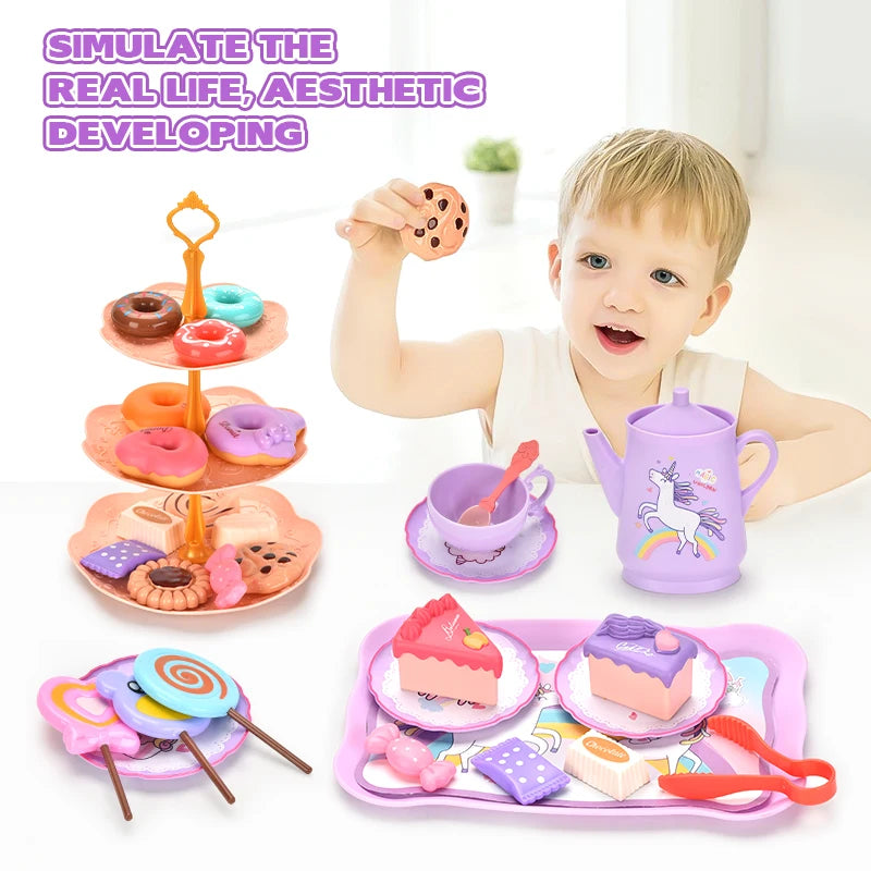 44-Piece Pretend Tea Party Set – Creative Play Kitchen Toy