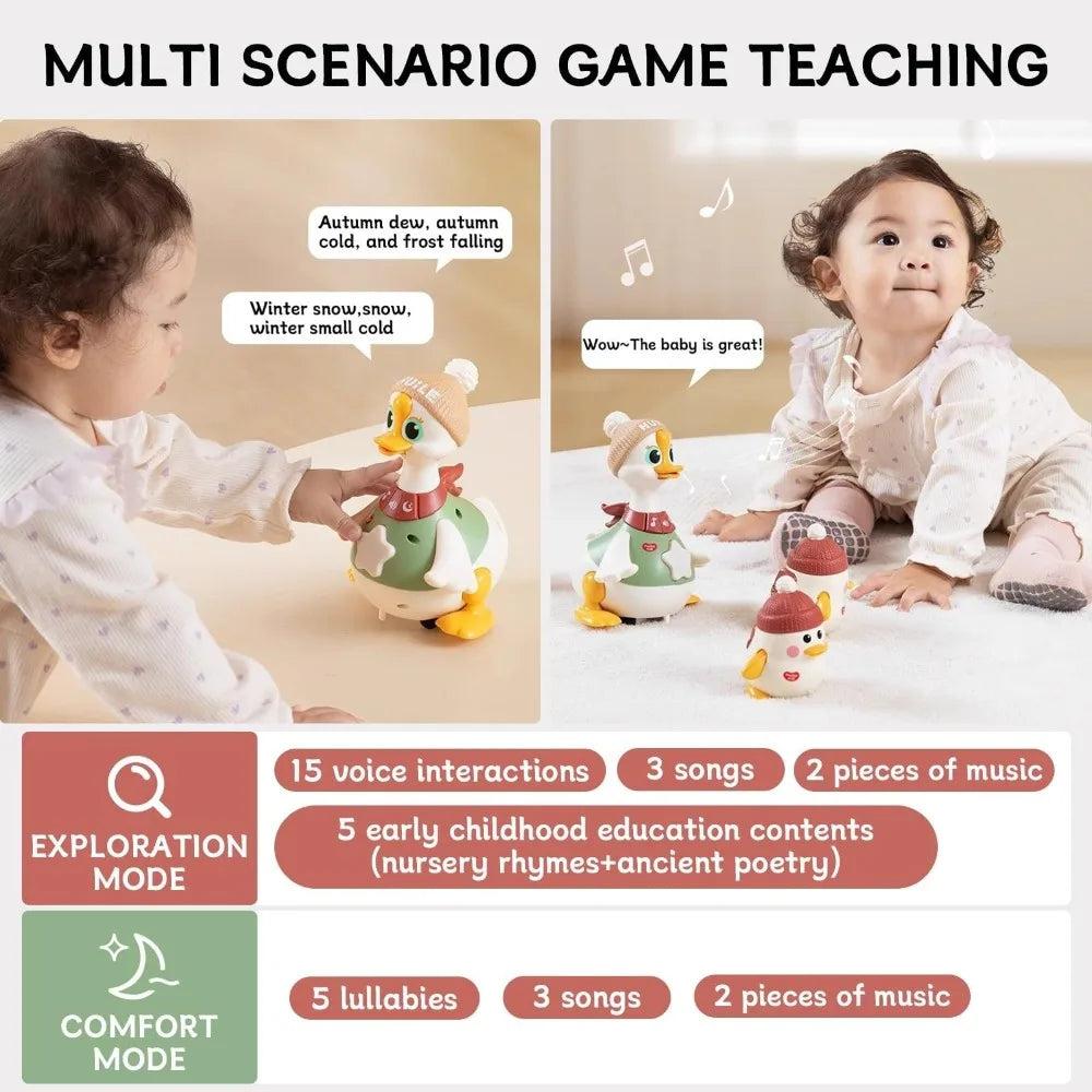 Crawling Duck Family Toy – Light-Up Musical Waddler