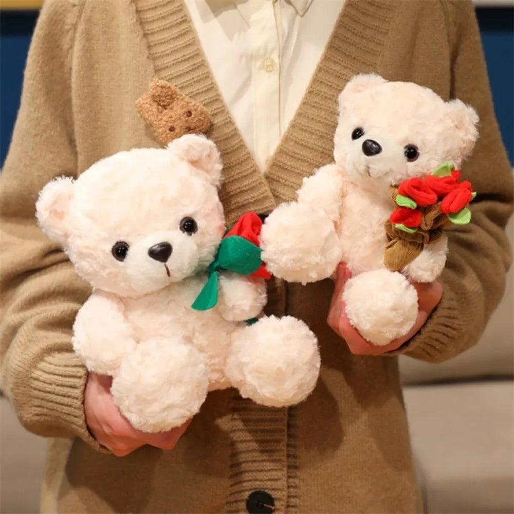 Rose Heart Teddy Plush – Cute Gift Bear - Toki Toy Box