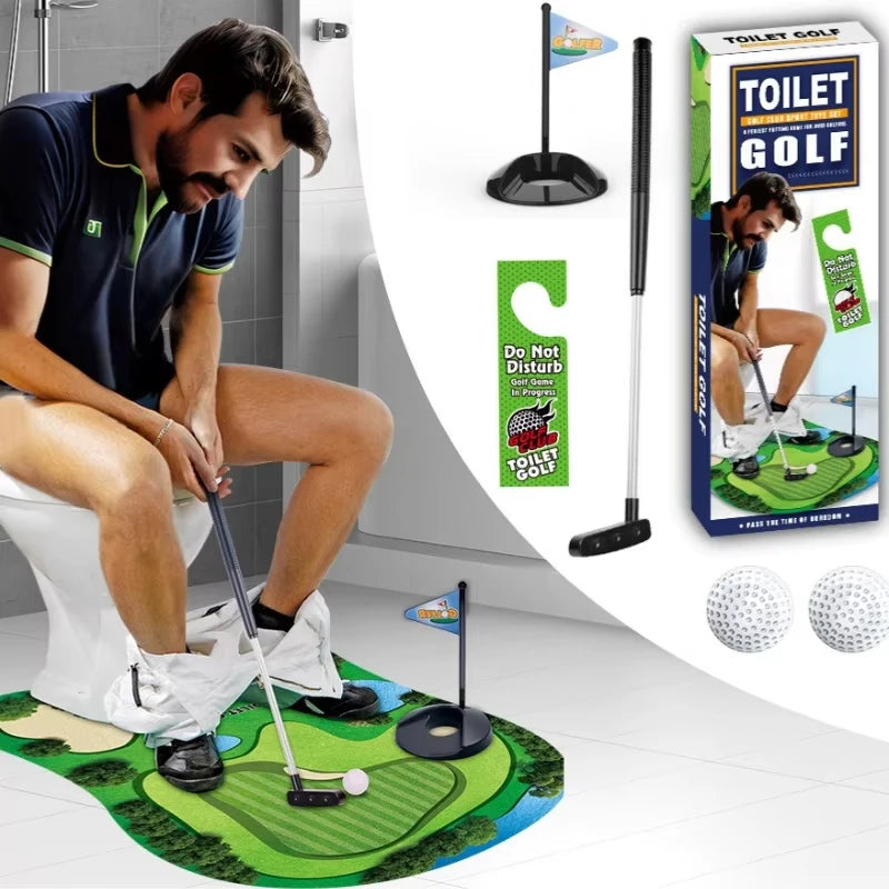 Toilet Golf Set – Bathroom Putting Green Gag Gift