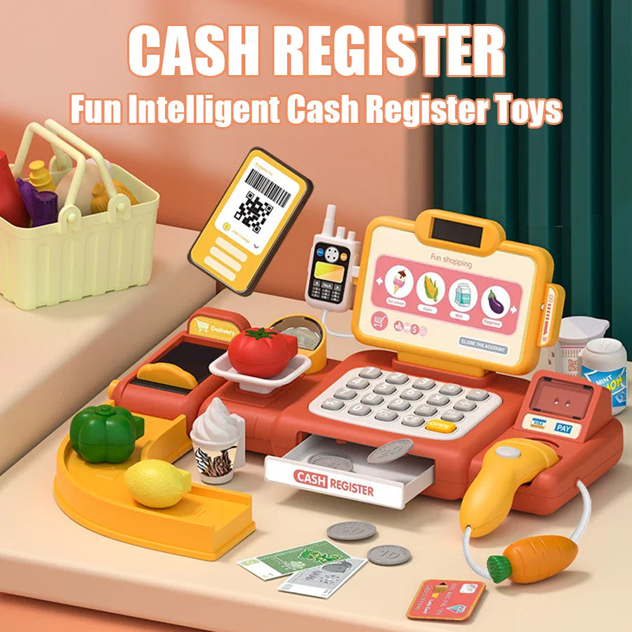 Kids Smart Cash Register Playset – Pretend Store Fun – Side View | Toki Toy Box