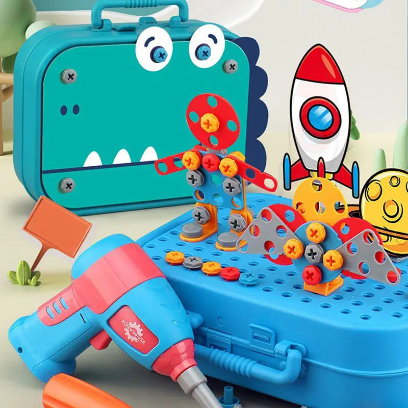 DIY Drill Puzzle Set – Creative Builder Kit for Kids – Side View | Toki Toy Box