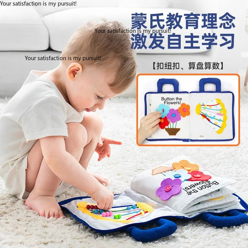 Travel-friendly Montessori quiet book for babies
