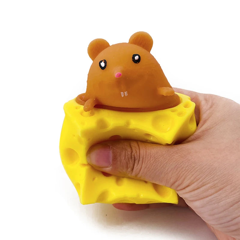 Cheese Mouse Stress Toy – Funny Squeeze Fidget – Features | Toki Toy Box