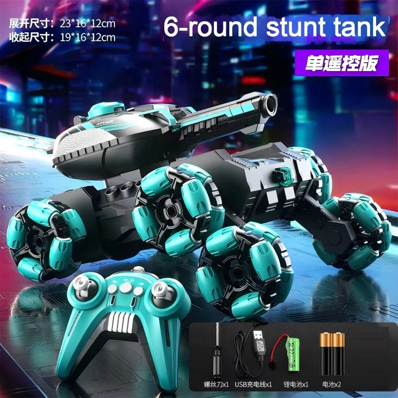 Transforming Stunt RC Car – Robot Tank LED Drift