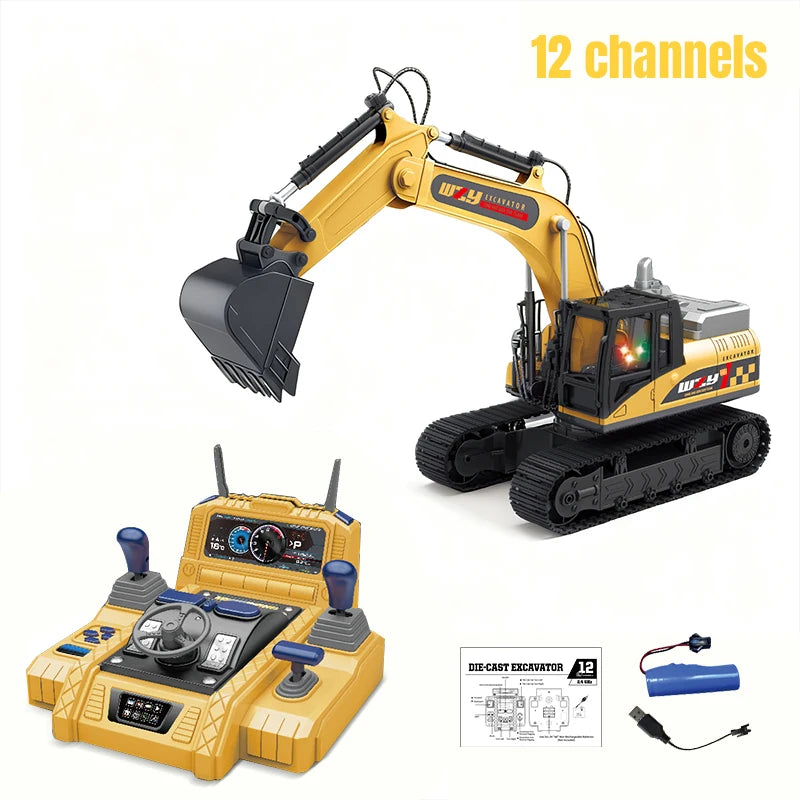 RC Excavator Toy – Alloy Remote Control Construction Truck – Color Options | Toki Toy Box
