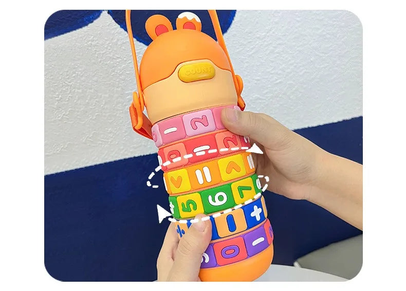 Kids Thermal Water Bottle – Digital Puzzle Straw Cup - Toki Toy Box