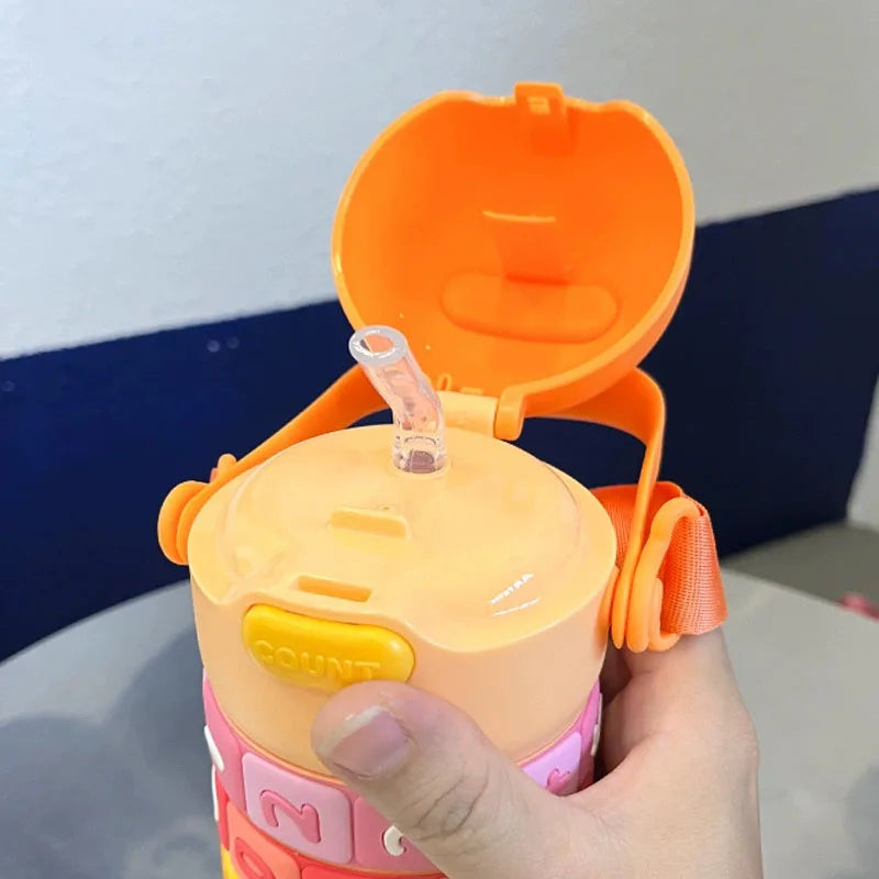 Kids Thermal Water Bottle – Digital Puzzle Straw Cup - Toki Toy Box