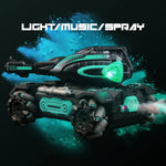 2.4G RC Four-Wheel Stunt Spray Car – Water Polo Tank Toy for Boys (Watch Sold Separately)