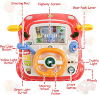 Baby Musical Steering Wheel Toy – Interactive Car Seat Toy for Sensory Play & Motor Skill Development