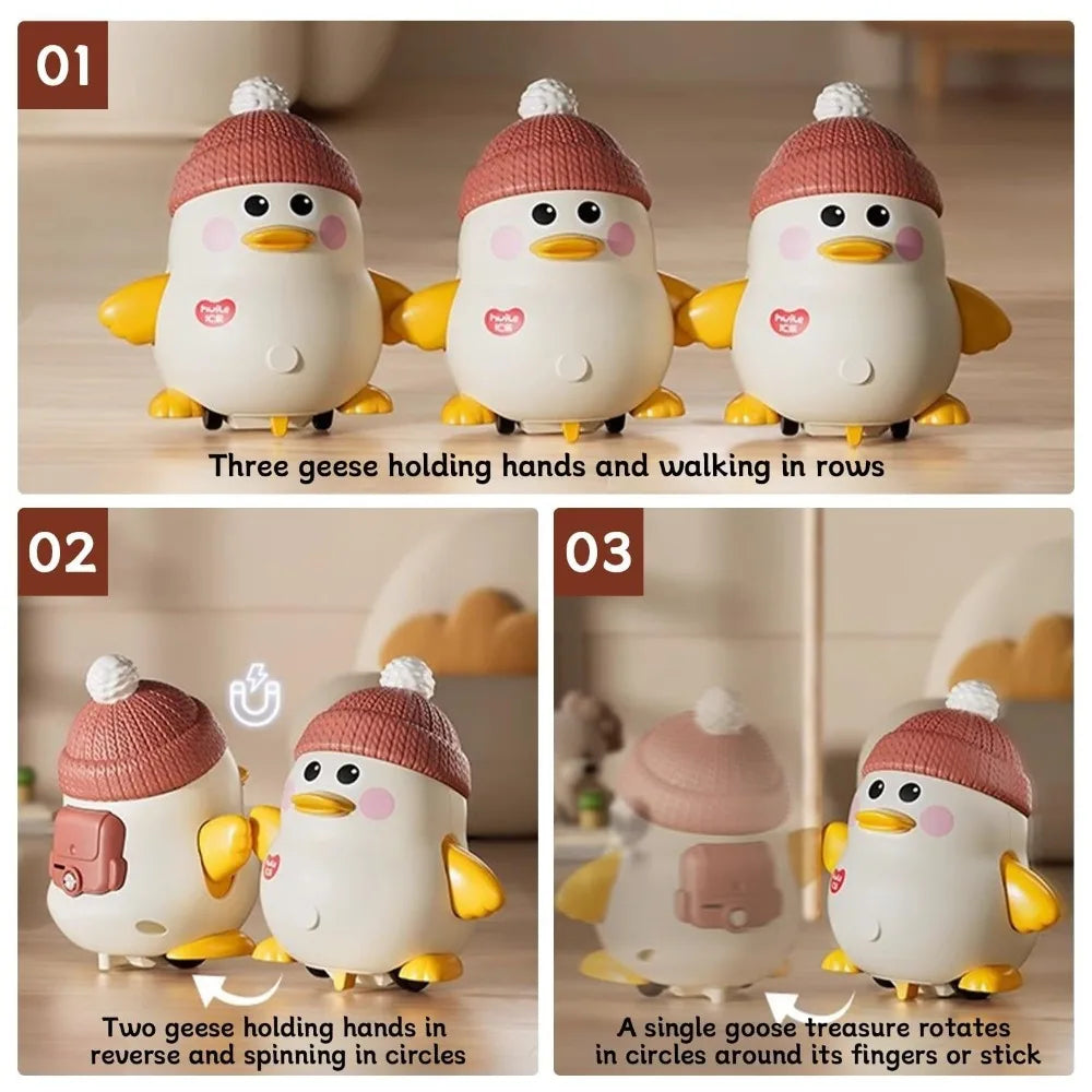 Crawling Duck Family Toy – Light-Up Musical Waddler