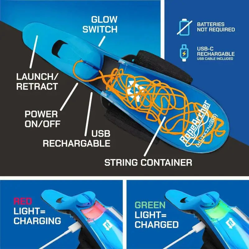 Rope Launcher – Glowing String in Dark | Toki Toy Box