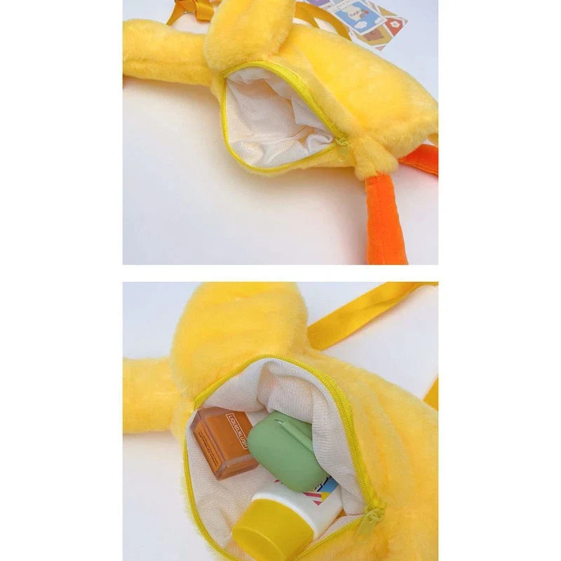 Cute Duck Crossbody Plush Bag – Soft & Quirky | Toki Toy Box – Side View | Toki Toy Box