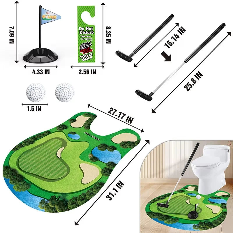 Toilet Golf Set – Bathroom Putting Green Gag Gift