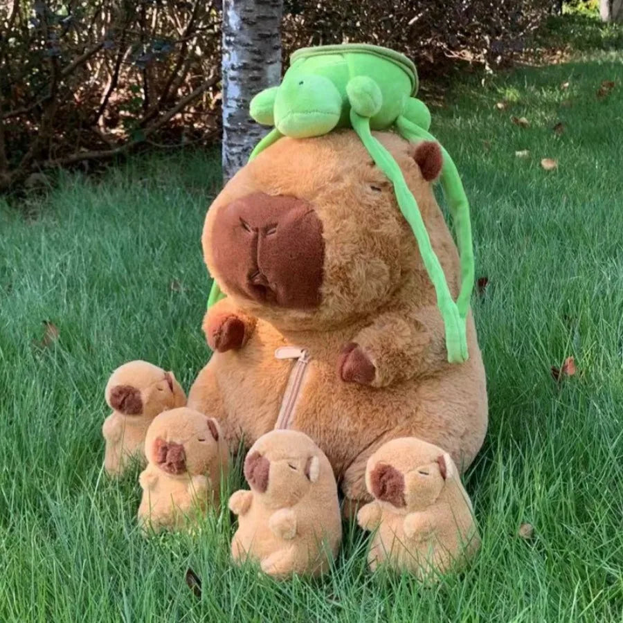 Capybara Plush Family Set with 4 Babies | Toki Toy Box – Side View | Toki Toy Box