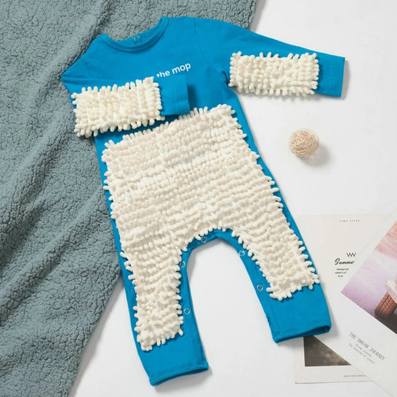 Baby Crawling Mop Romper for Active Little Explorers
